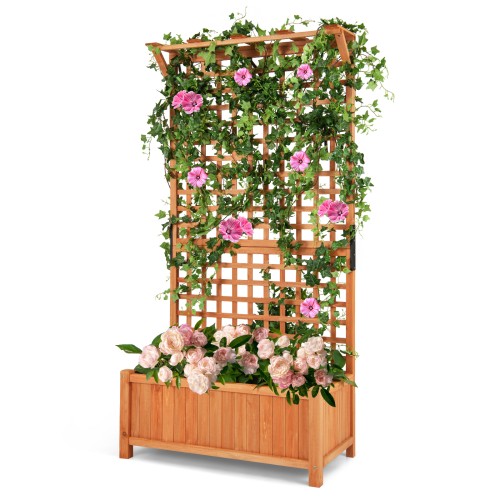 Pergola ogrodowa z kratką dla roślin pnących