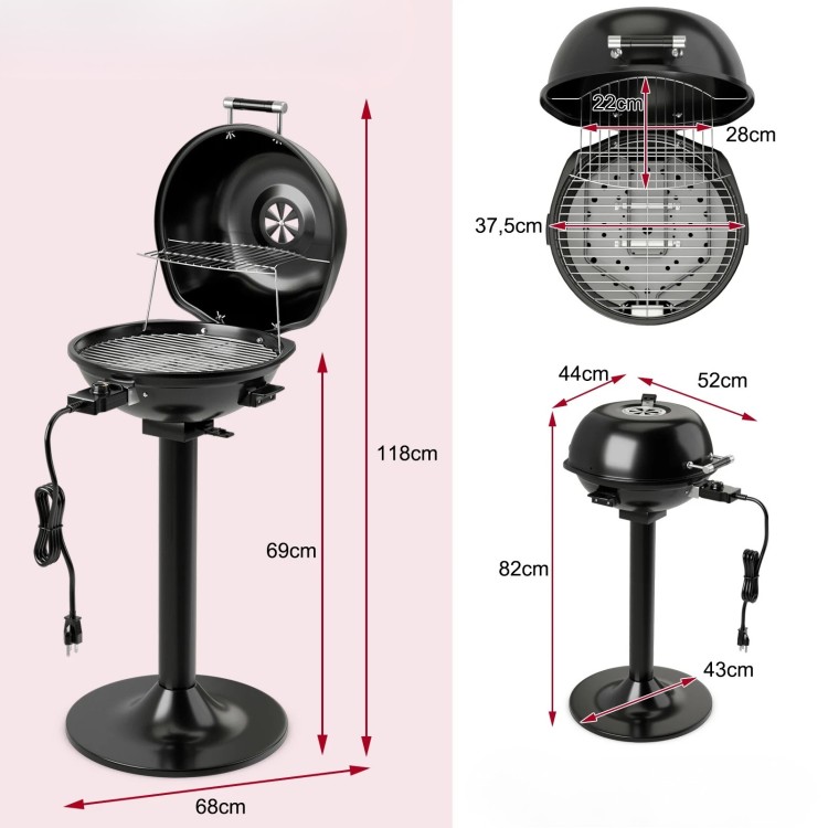 Dwupoziomowy grill elektryczny z wyjmowanym rusztem