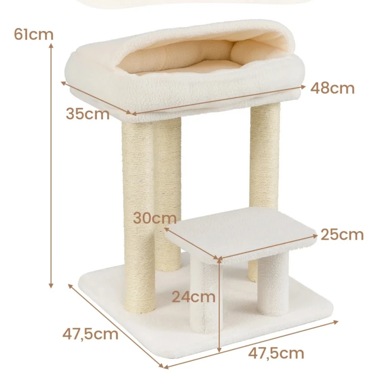 Małe legowisko z drapakiem dla kota