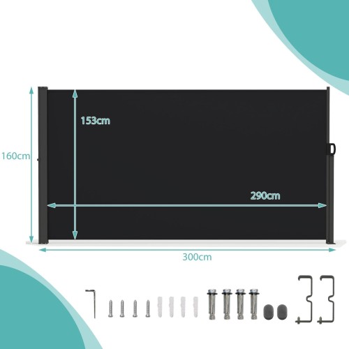 Wysuwana markiza boczna 300 x 160 cm