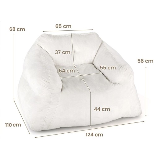 Fotel typu beanbag Pufa do salonu 129 x 111 x 69 cm