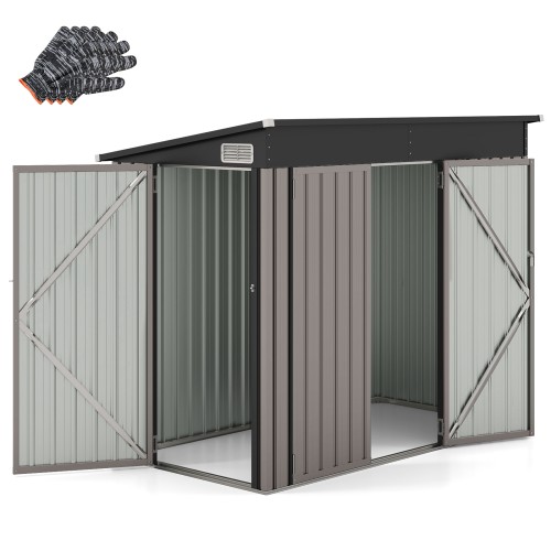 Metalowa szopa ogrodowa z drzwiami 235 x 117 x 185 cm