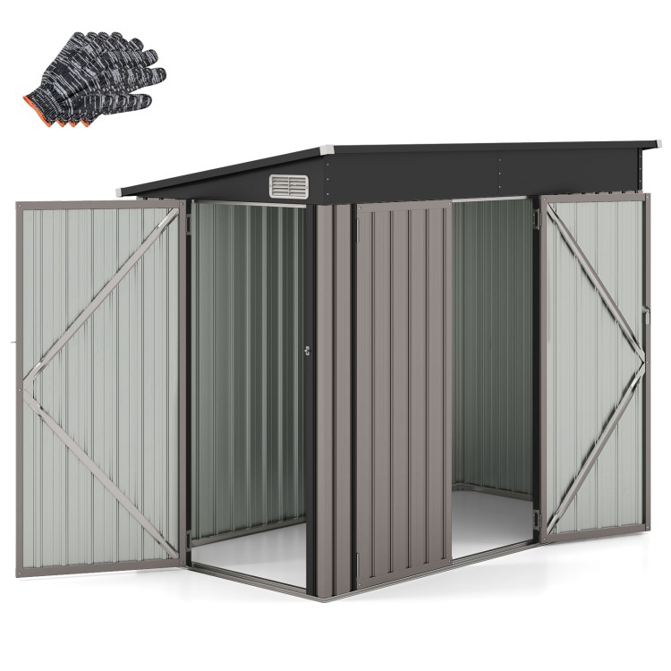 Metalowa szopa ogrodowa z drzwiami 235 x 117 x 185 cm