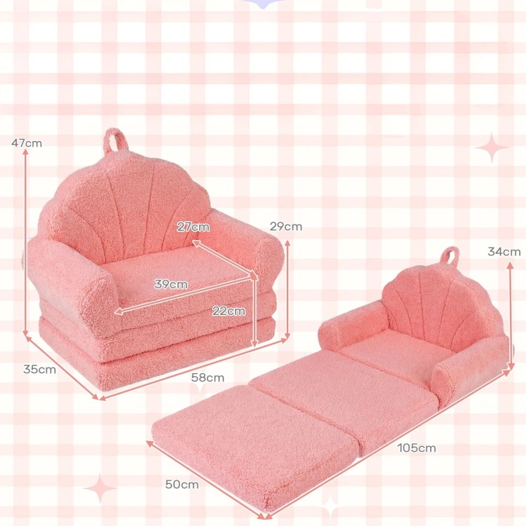 Rozkładana sofa dziecięca w kształcie muszelki