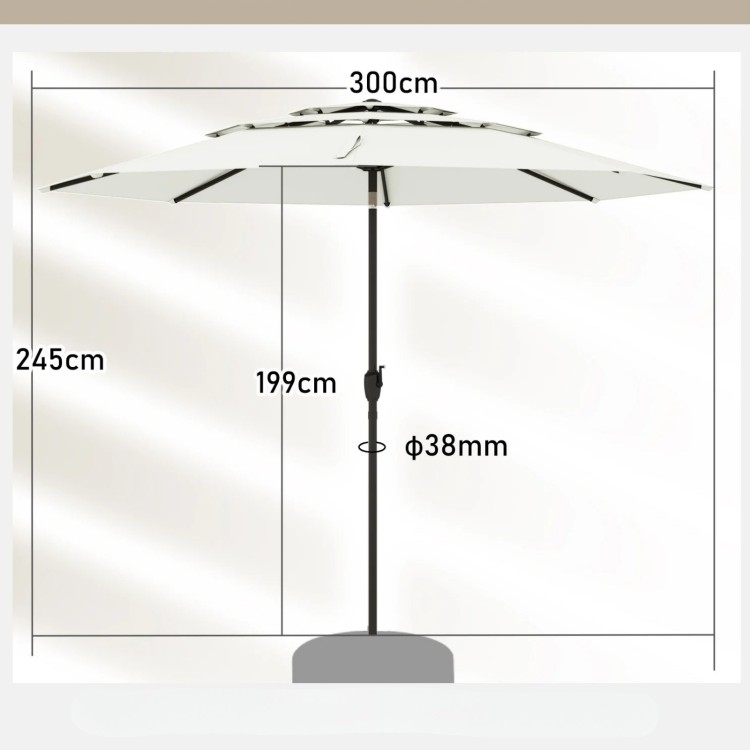 Regulowany parasol ogrodowy o średnicy 300 cm