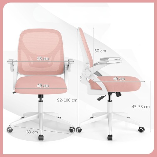 Ergonomiczne krzesło biurowe różowe