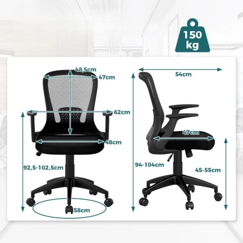 Ergonomiczny fotel biurowy z regulowanym oparciem