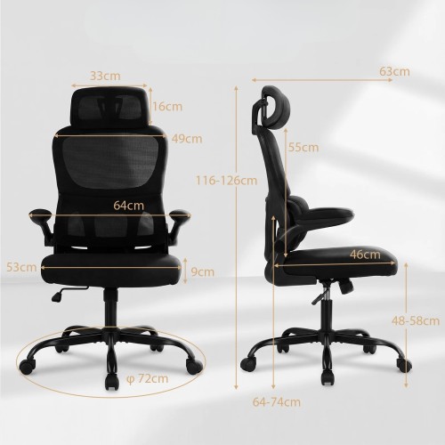 Obrotowy fotel biurowy z ergonomicznym oparciem