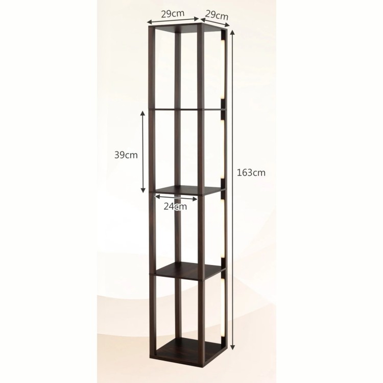 Lampa podłogowa LED z 4 półkami
