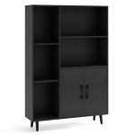 Regał z drzwiami i otwartymi półkami