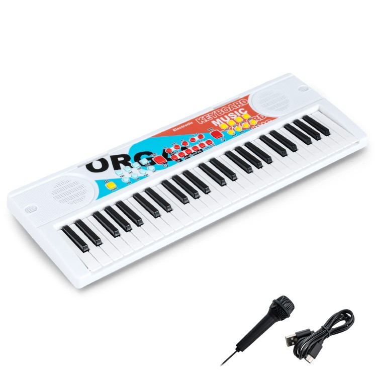 49-klawiszowy keyboard dla dzieci biały