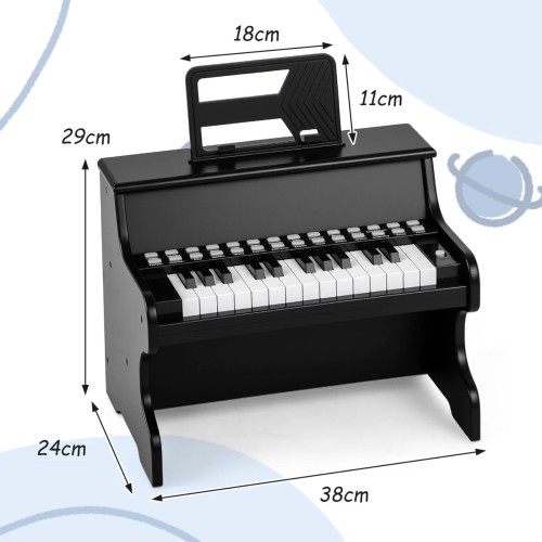 25-klawiszowy mini keyboard dla dzieci czarny