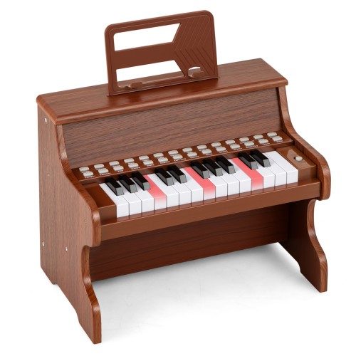 25-klawiszowy mini keyboard dla dzieci brązowy
