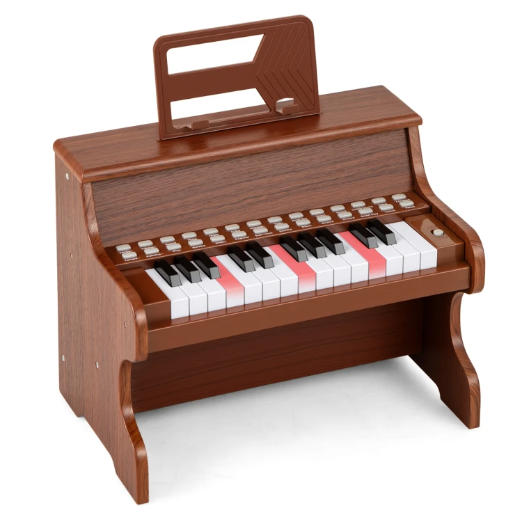 25-klawiszowy mini keyboard dla dzieci brązowy