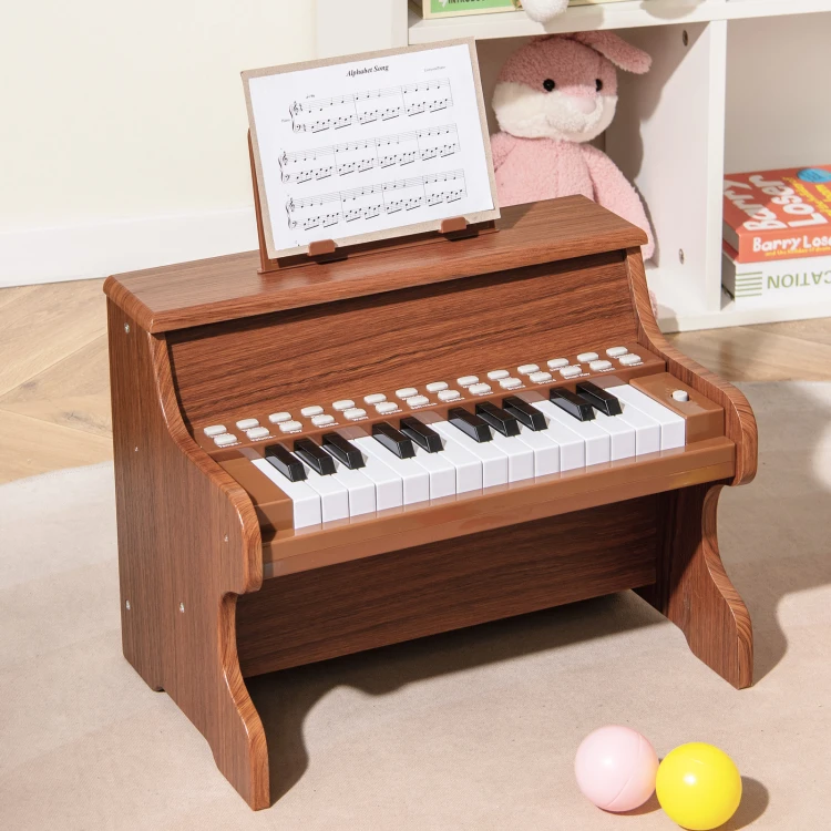 25-klawiszowy mini keyboard dla dzieci brązowy