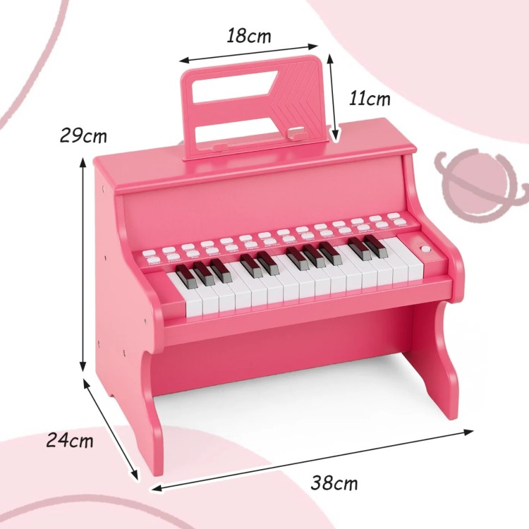 25-klawiszowy mini keyboard dla dzieci różowy