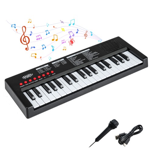 37-klawiszowy keyboard dla dzieci czarny