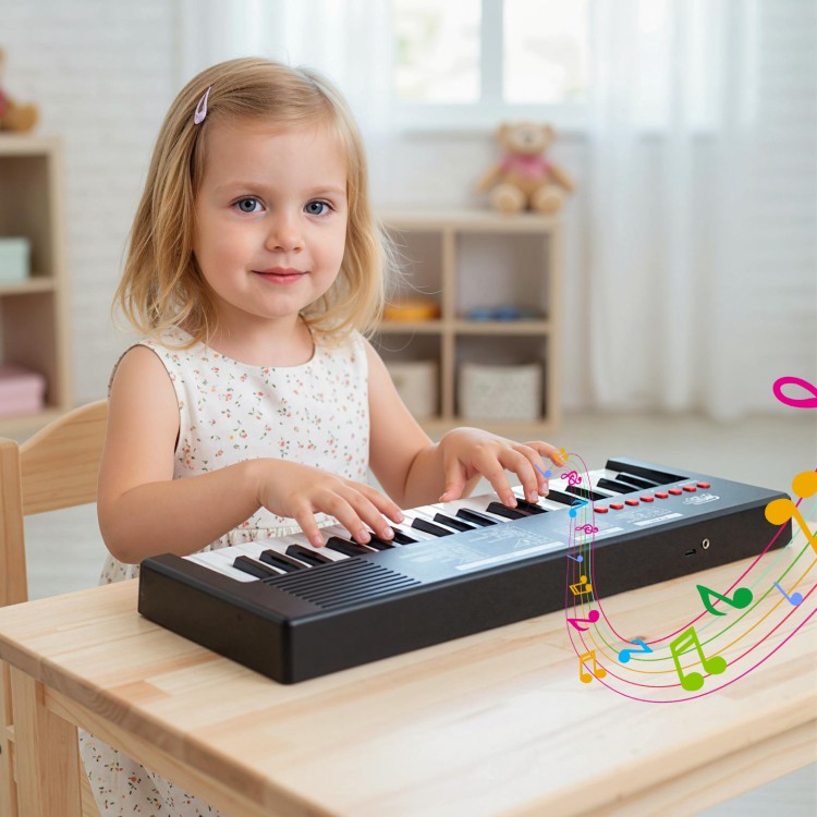37-klawiszowy keyboard dla dzieci czarny