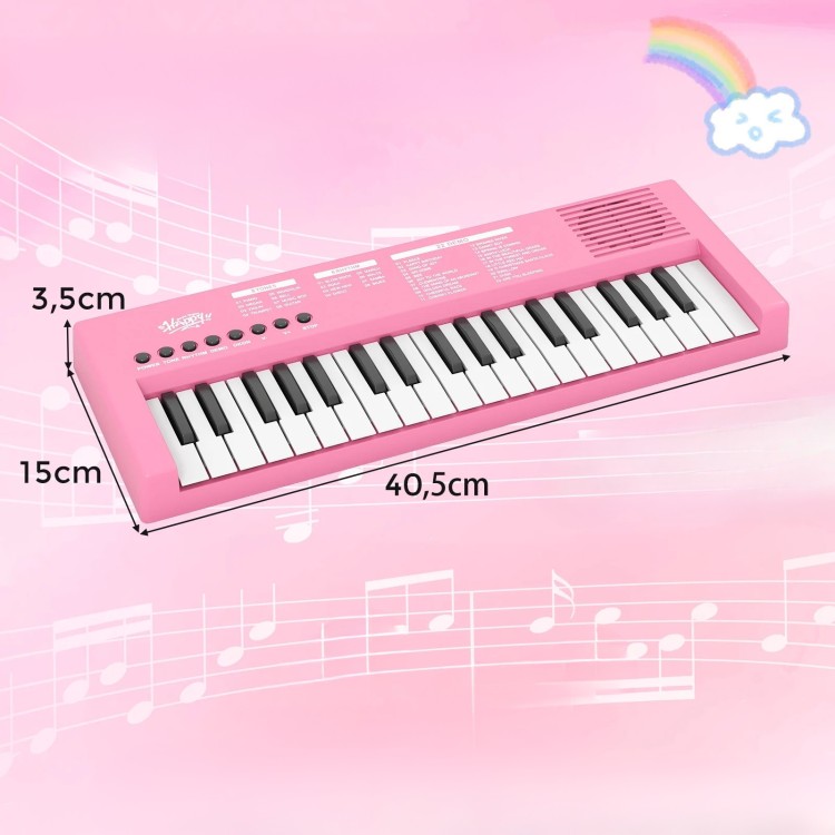 37-klawiszowy keyboard dla dzieci różowy