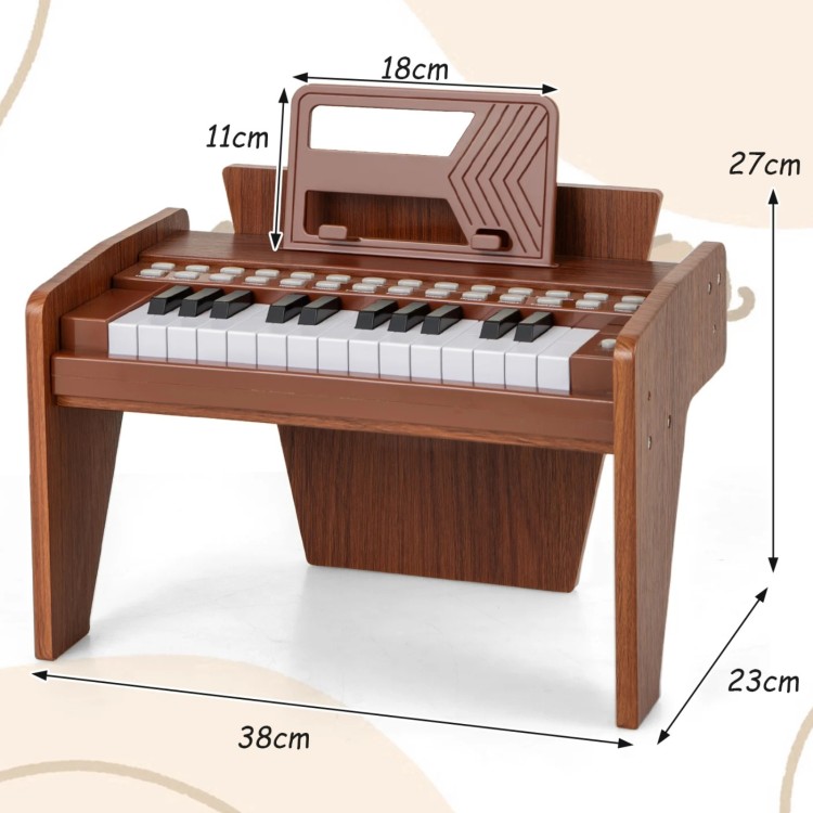 Keyboard 25-klawiszowy dziecięcy brązowy