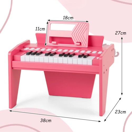 Keyboard 25-klawiszowy dziecięcy różowy