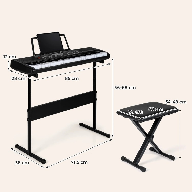 61-klawiszowy keyboard z podstawką i taboretem