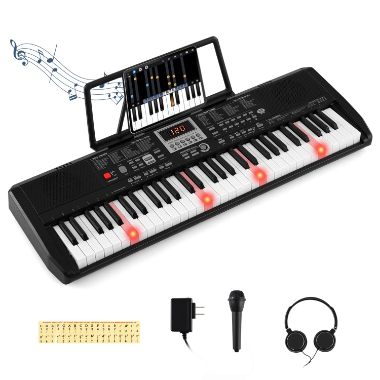 61-klawiszowy keyboard z podświetlaną klawiaturą