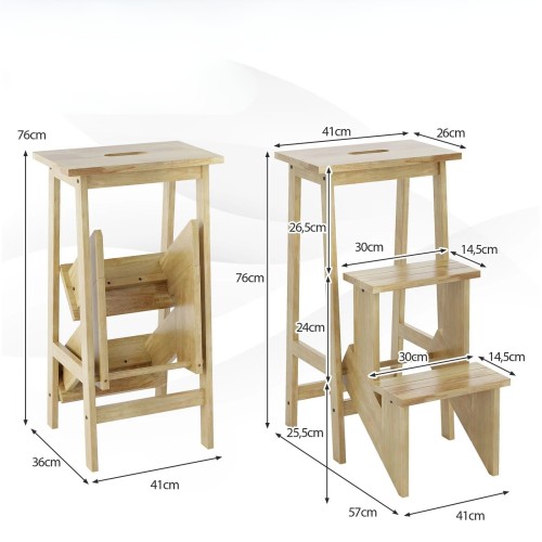 Domowa drabinka z drewna 76 cm