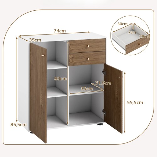 Komoda z 2 szufladami naturalna