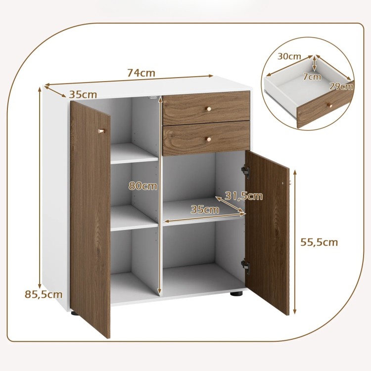 Komoda z 2 szufladami naturalna
