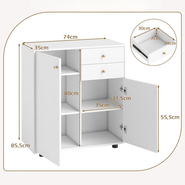 Komoda z 2 szufladami biała