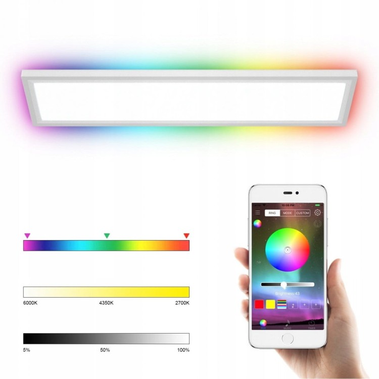 Lampa plafon led - smart light z pilotem i aplikacją mobilną