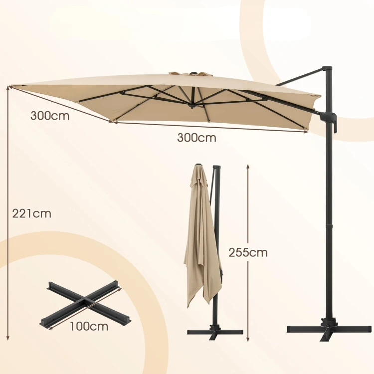 Regulowany parasol ogrodowy z wysięgnikiem