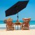 Parasol ogrodowy z korbką i regulacją 230 cm czarny