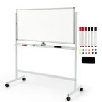 Podwójna tablica magnetyczna z akcesoriami 126 x 59 x 145-165 cm