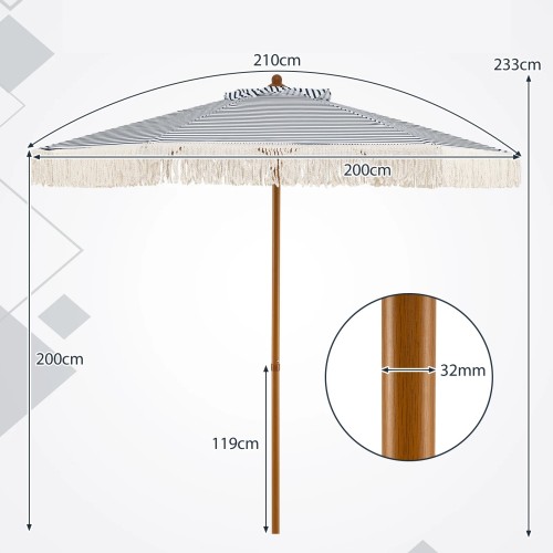 Parasol ogrodowy z frędzlami