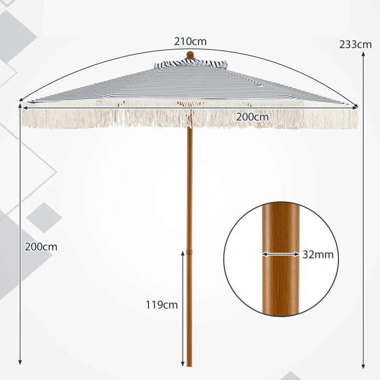 Parasol ogrodowy z frędzlami