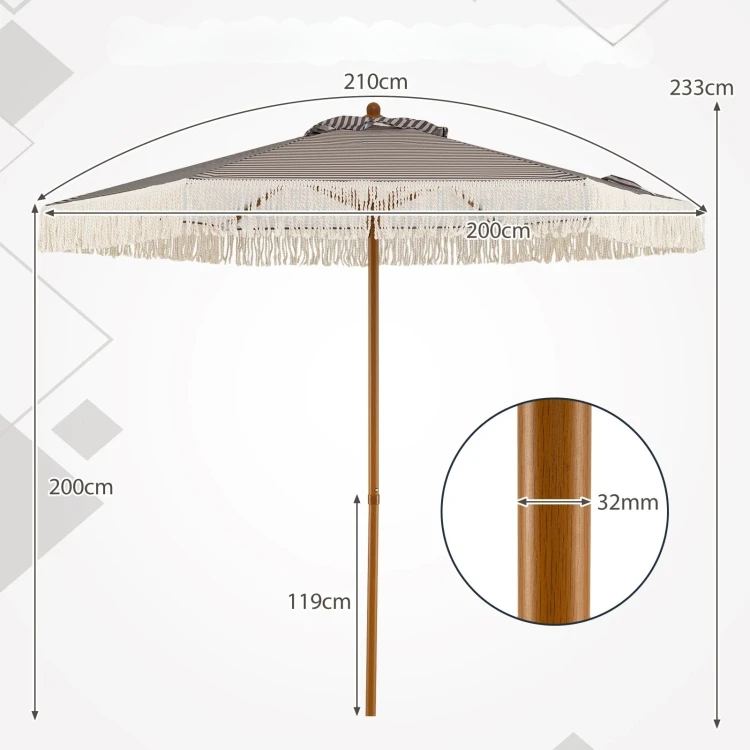 Parasol ogrodowy z frędzlami