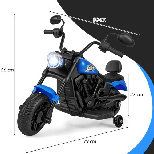 Dziecięcy motocykl elektryczny niebieski