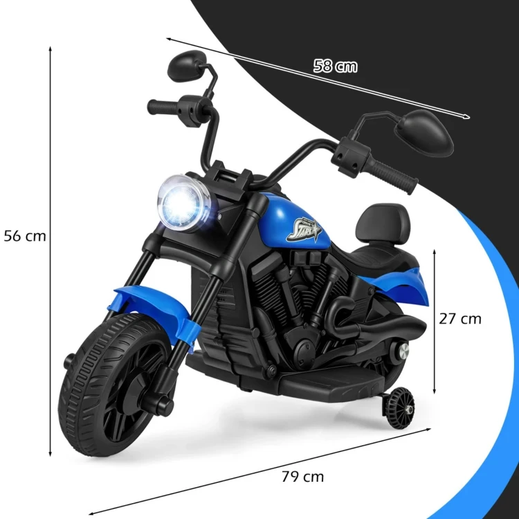 Dziecięcy motocykl elektryczny niebieski