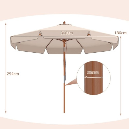 Parasol ogrodowy z funkcją pochylenia
