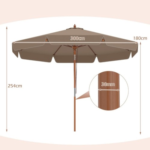 Parasol ogrodowy z funkcją pochylenia