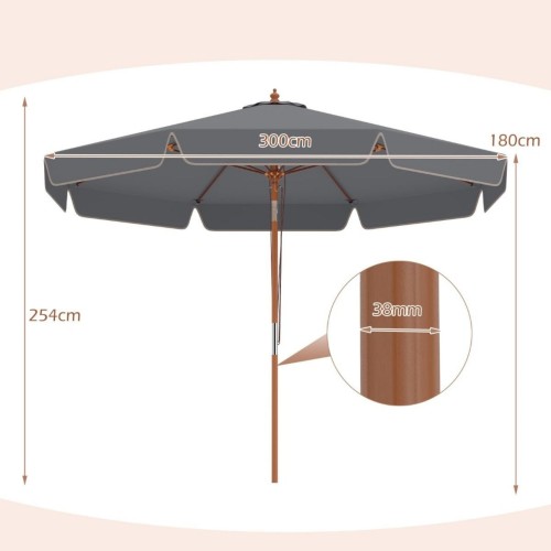 Parasol ogrodowy z funkcją pochylenia