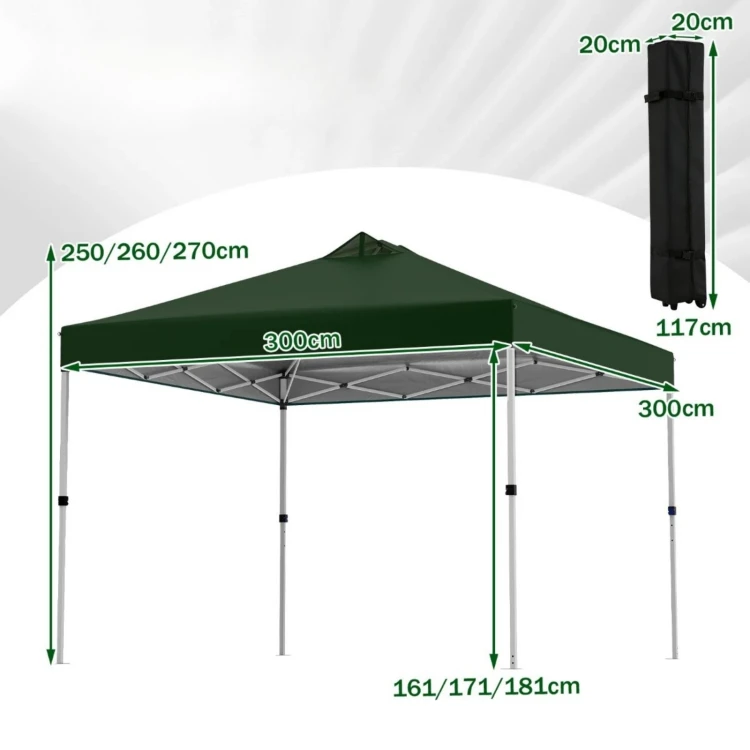 Składany pawilon ogrodowy 300 x 300 cm
