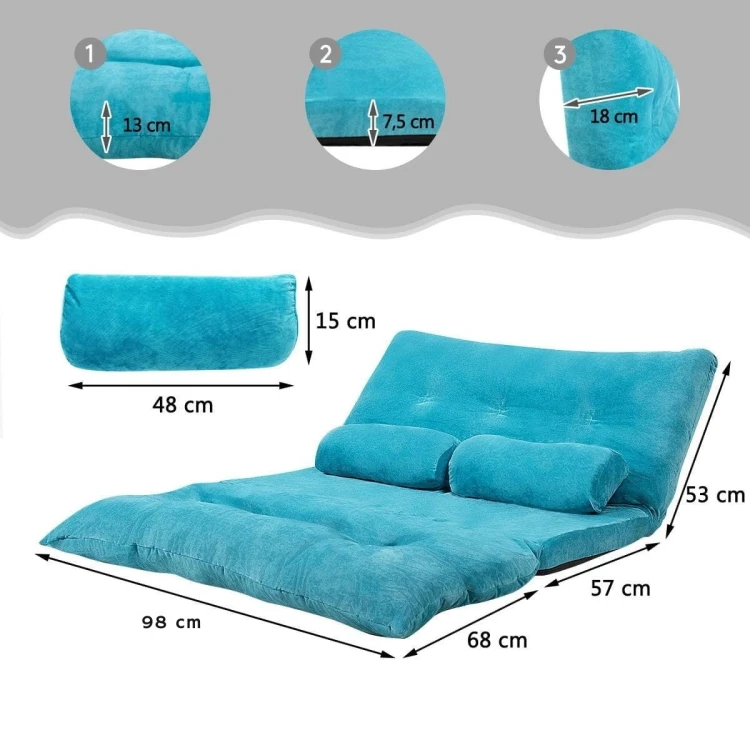Sofa podłogowa z regulacją nachylenia 180 x 98 x 18 cm