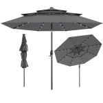 Parasol ogrodowy z korbką i oświetleniem LED 