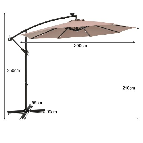 Parasol ogrodowy z oświetleniem LED