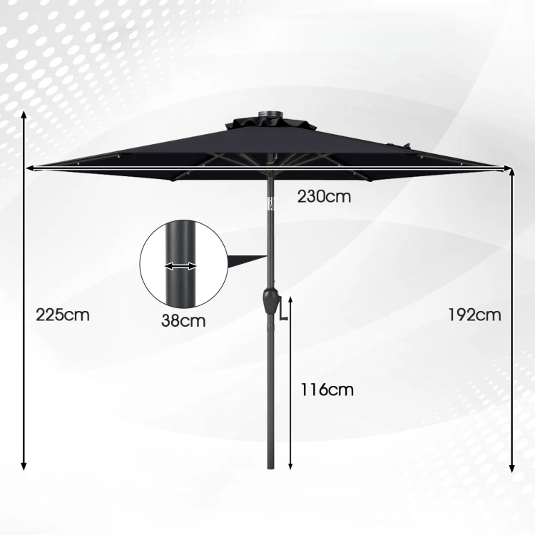 Parasol ogrodowy z oświetleniem LED
