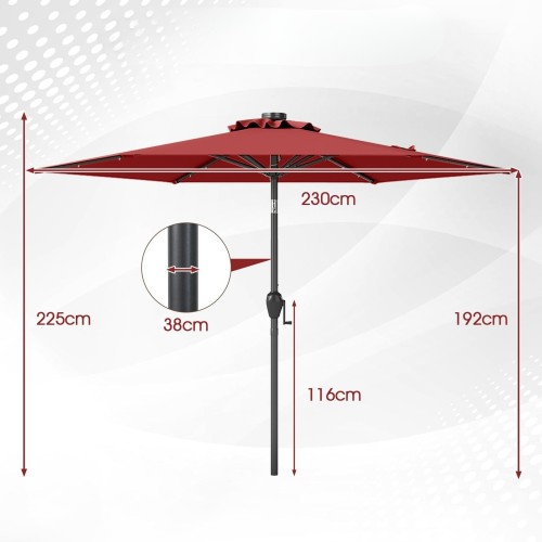 Parasol ogrodowy z oświetleniem LED