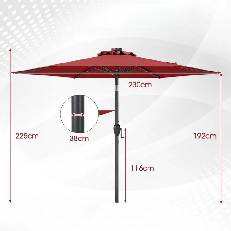 Parasol ogrodowy z oświetleniem LED